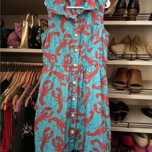 Crewcuts Turquoise Dress with Red Lobster Print